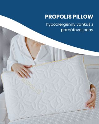 Propolis Pillow – vankúš pre hlboký a zdravý spánok 🍯 Pamäťová pena Visco Honey sa dokonale prispôsobí tvaru hlavy a krku,...